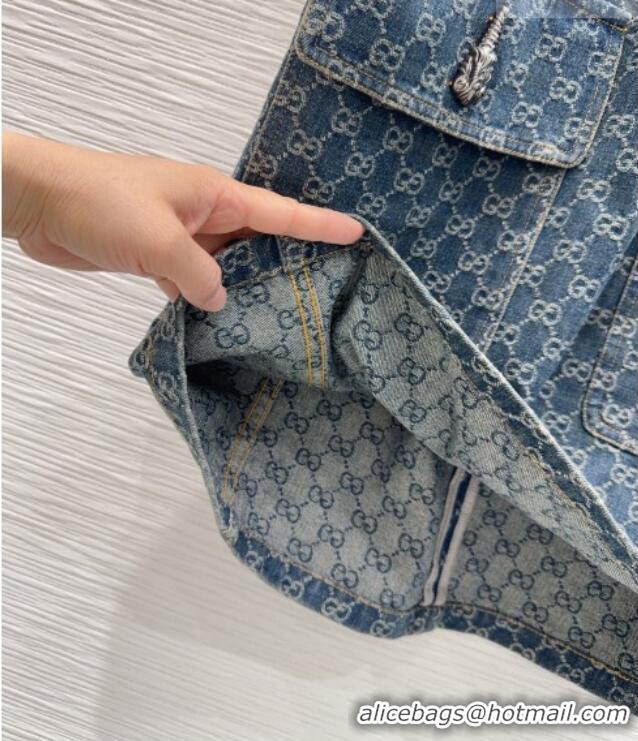 Unique Discount Gucci GG Denim Dress GG032501 Blue 2026