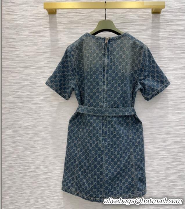 Unique Discount Gucci GG Denim Dress GG032501 Blue 2026