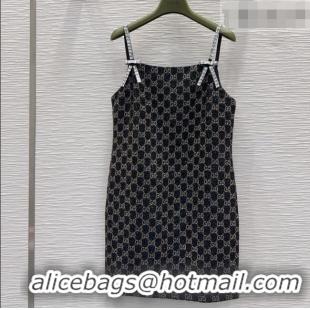 Buy Cheap Gucci GG Strass Dress with Bow GG032502 Black/Gold 2026