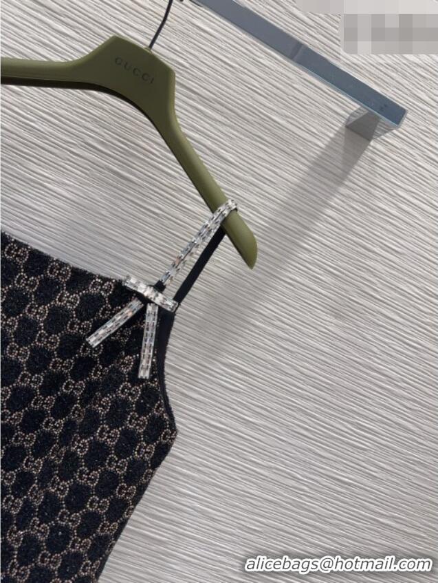 Buy Cheap Gucci GG Strass Dress with Bow GG032502 Black/Gold 2026