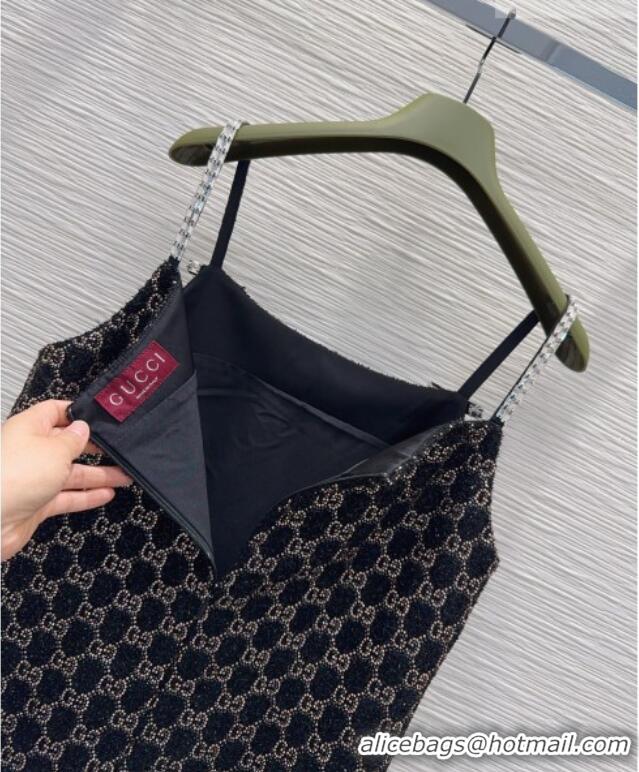Buy Cheap Gucci GG Strass Dress with Bow GG032502 Black/Gold 2026