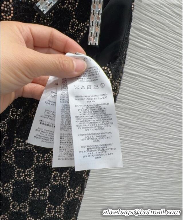 Buy Cheap Gucci GG Strass Dress with Bow GG032502 Black/Gold 2026