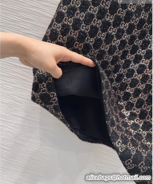 Buy Cheap Gucci GG Strass Dress with Bow GG032502 Black/Gold 2026