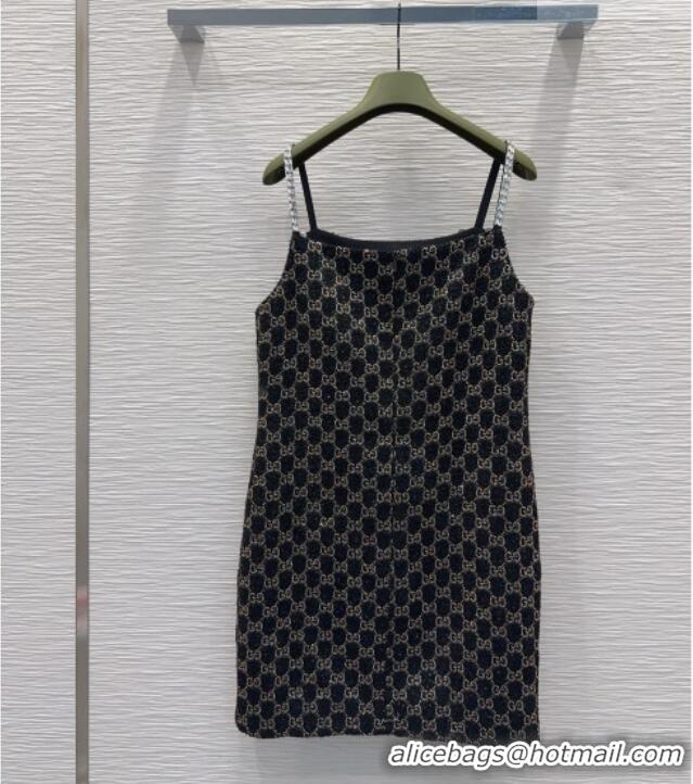 Buy Cheap Gucci GG Strass Dress with Bow GG032502 Black/Gold 2026