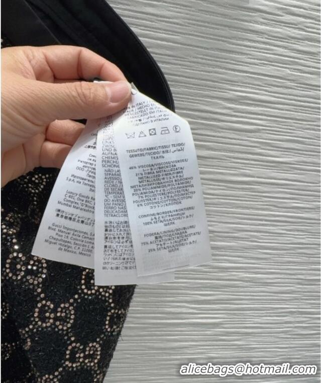Super Quality Gucci GG Strass Skirt GG032502 Black/Gold 2026