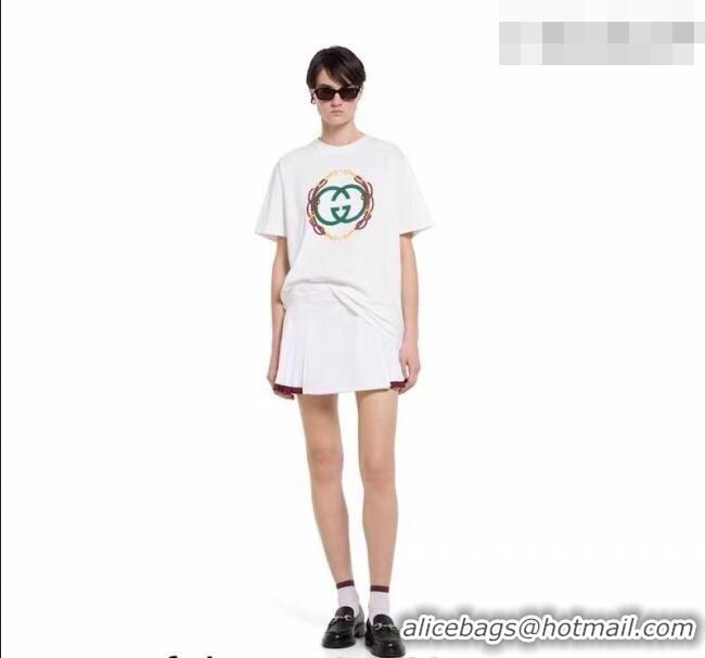 Buy New Cheap Gucci Cotton T-Shirt with Interlocking G GG032526 White 2026