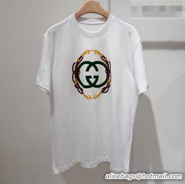 Buy New Cheap Gucci Cotton T-Shirt with Interlocking G GG032526 White 2026
