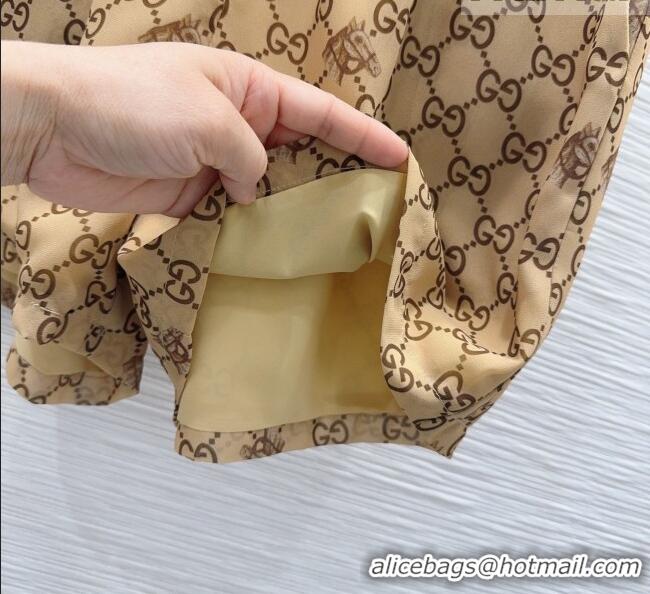 Famous Brand Gucci GG Shirt and Shorts G42112 Brown 2026