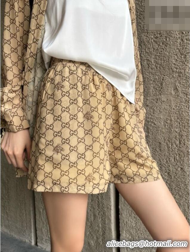 Famous Brand Gucci GG Shirt and Shorts G42112 Brown 2026