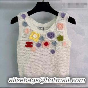 ​Reasonable Price Chanel Knit Vest with Bloom CH032501 White 2026