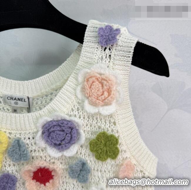 ​Reasonable Price Chanel Knit Vest with Bloom CH032501 White 2026