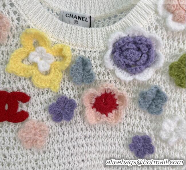 ​Reasonable Price Chanel Knit Vest with Bloom CH032501 White 2026