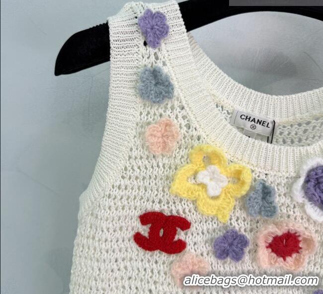 ​Reasonable Price Chanel Knit Vest with Bloom CH032501 White 2026