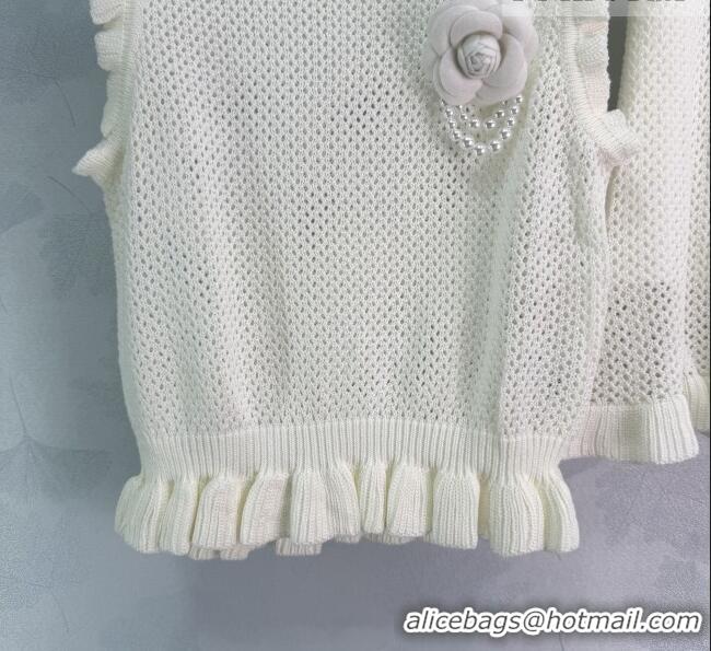​Buy Inexpensive Chanel Knit Vest and Skirt Set CH032503 White 2026