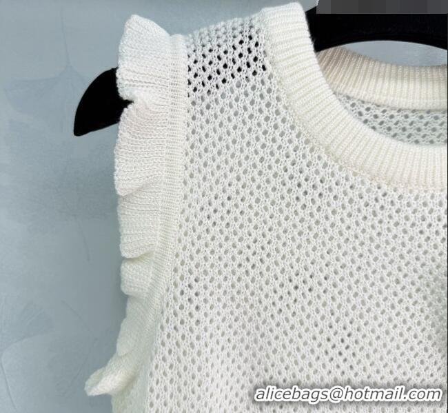 ​Buy Inexpensive Chanel Knit Vest and Skirt Set CH032503 White 2026