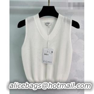 Best Price Discount Chanel Knit Vest CH032415 White 2026