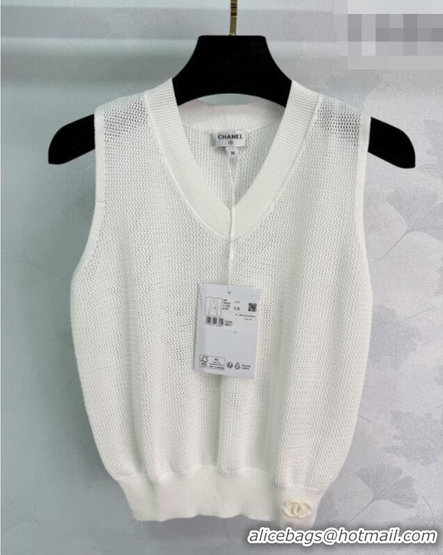 Best Price Discount Chanel Knit Vest CH032415 White 2026