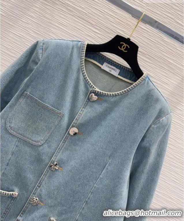 Traditional Discount Chanel Cotton Denim Jacket CH032512 Blue 2026