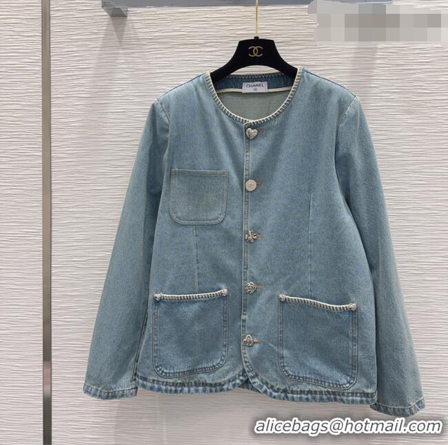 Traditional Discount Chanel Cotton Denim Jacket CH032512 Blue 2026