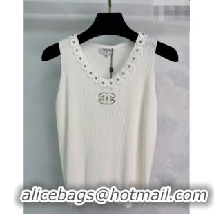 ​Free Shipping Promotional Chanel Knit Vest with Bloom CH032513 White 2026