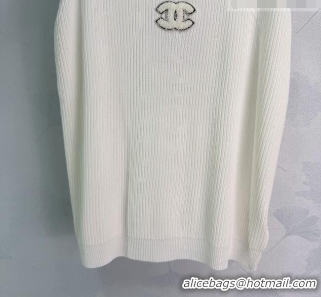 ​Free Shipping Promotional Chanel Knit Vest with Bloom CH032513 White 2026