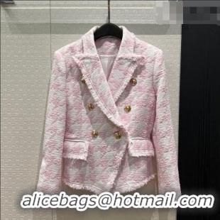 New Release Creation Chanel Tweed Jacket CH032528 Pink 2026