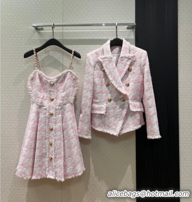 New Release Creation Chanel Tweed Jacket CH032528 Pink 2026