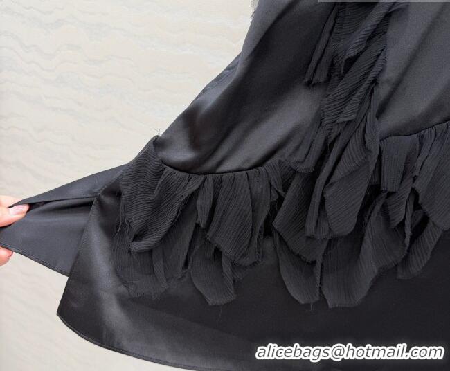 Sophisticated Discount Chanel Silk Ruffled Shirt CH032539 Black 2026