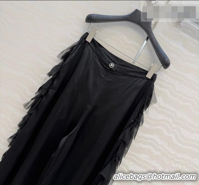 Reasonable Price Chanel Silk Ruffled Pants CH032539 Black 2026