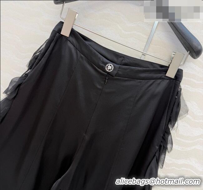 Reasonable Price Chanel Silk Ruffled Pants CH032539 Black 2026