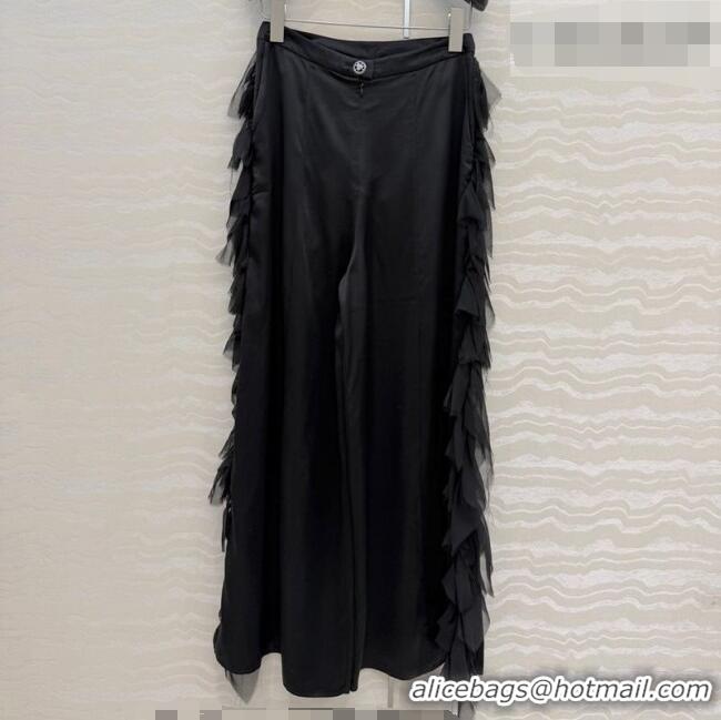 Reasonable Price Chanel Silk Ruffled Pants CH032539 Black 2026