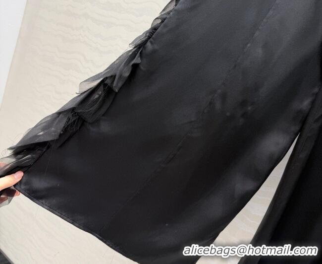 Reasonable Price Chanel Silk Ruffled Pants CH032539 Black 2026