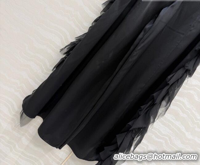 Reasonable Price Chanel Silk Ruffled Pants CH032539 Black 2026
