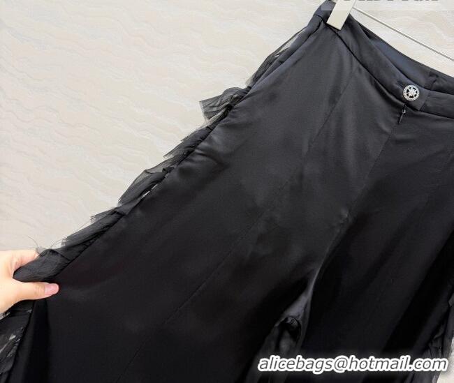 Reasonable Price Chanel Silk Ruffled Pants CH032539 Black 2026