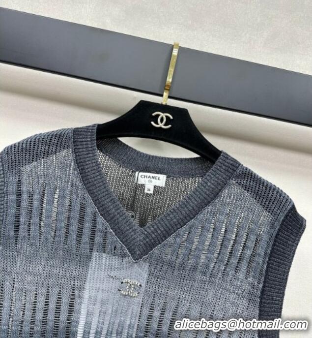 Original Cheap Chanel Cotton Knit Vest CH032544 Grey 2026