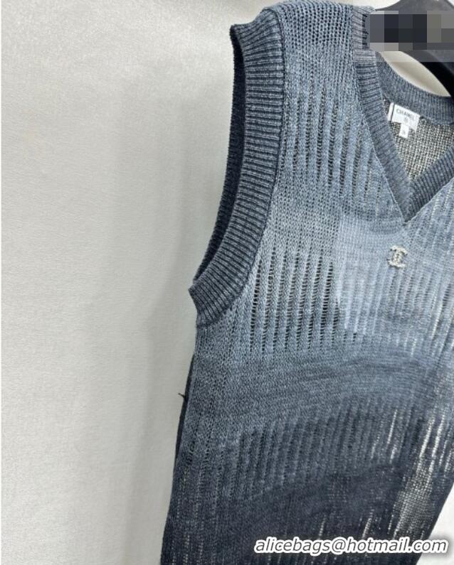 Original Cheap Chanel Cotton Knit Vest CH032544 Grey 2026
