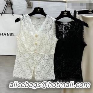 Top Design Chanel Lace Vest CH032554 White/Black 2026