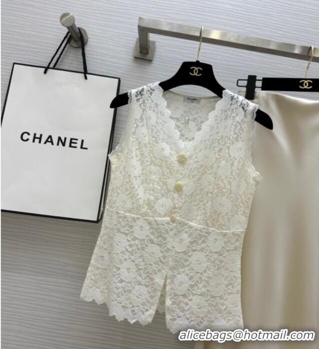 Top Design Chanel Lace Vest CH032554 White/Black 2026