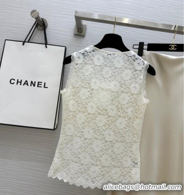 Top Design Chanel Lace Vest CH032554 White/Black 2026