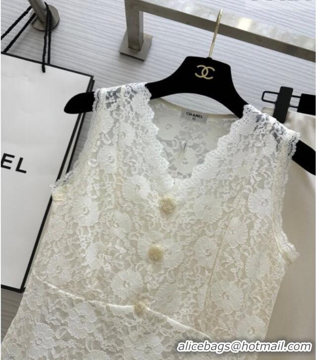 Top Design Chanel Lace Vest CH032554 White/Black 2026