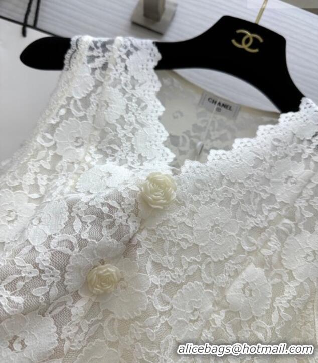 Top Design Chanel Lace Vest CH032554 White/Black 2026