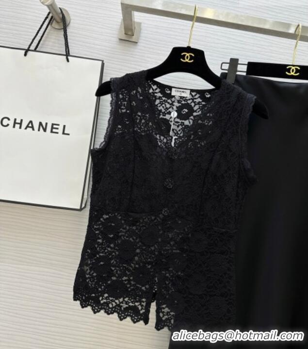 Top Design Chanel Lace Vest CH032554 White/Black 2026