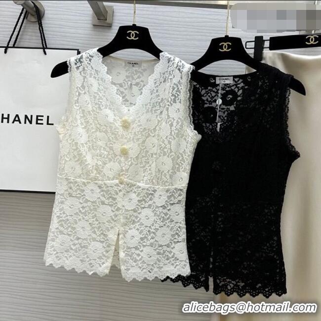 Top Design Chanel Lace Vest CH032554 White/Black 2026