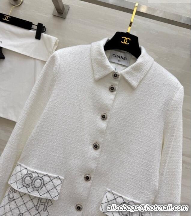Modern Classic Discount Chanel Tweed Jacket CH032558 White 2026