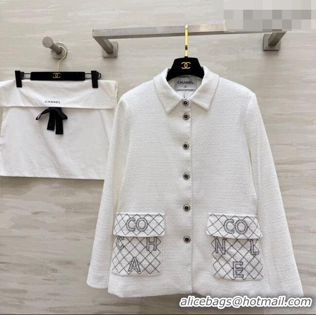 Modern Classic Discount Chanel Tweed Jacket CH032558 White 2026