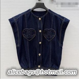 Best Quality Chanel Denim Vest CH041001 Blue 2026