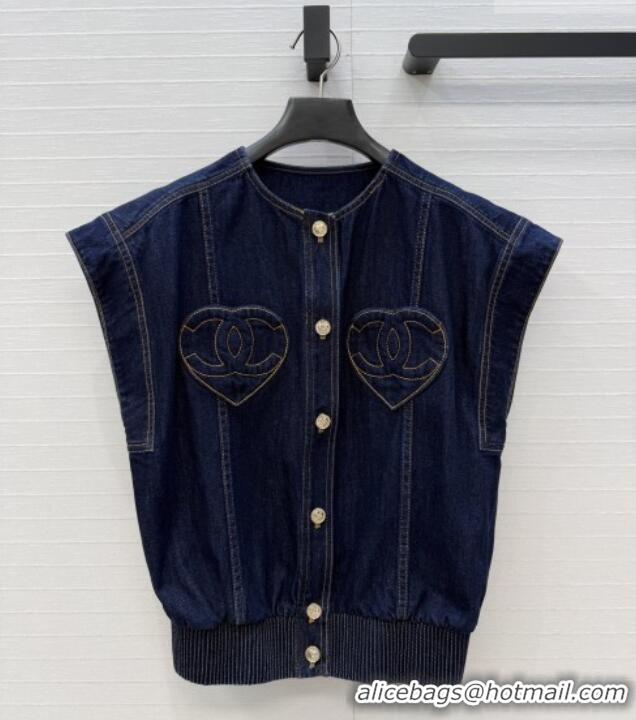 Best Quality Chanel Denim Vest CH041001 Blue 2026