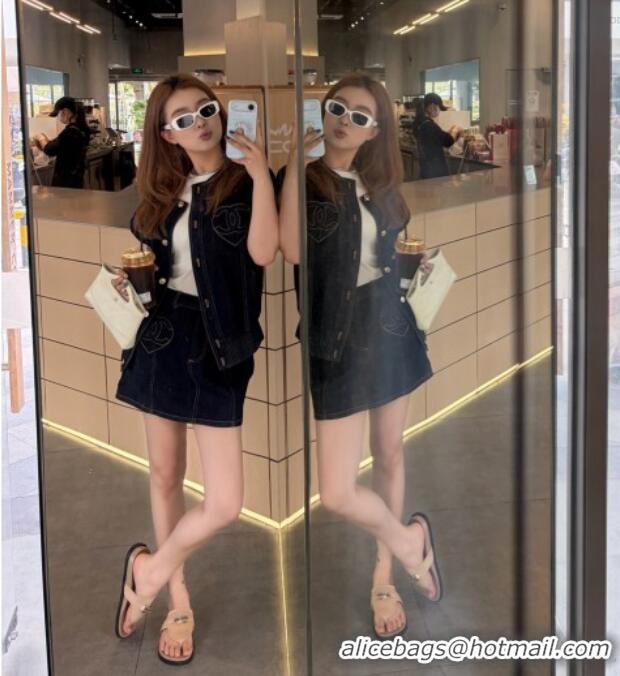 Buy Good Quality Chanel Denim Skirt CH041002 Blue 2026