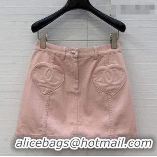 Good Inexpensive Chanel Denim Skirt CH041004 Pink 2026