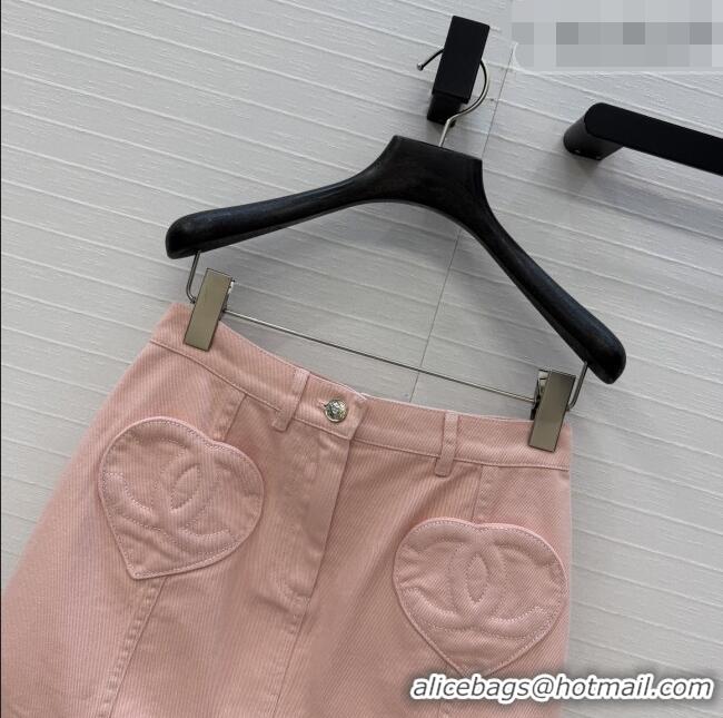 Good Inexpensive Chanel Denim Skirt CH041004 Pink 2026